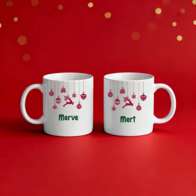 2li Kişiye Özel Noel Geyiği Kupası