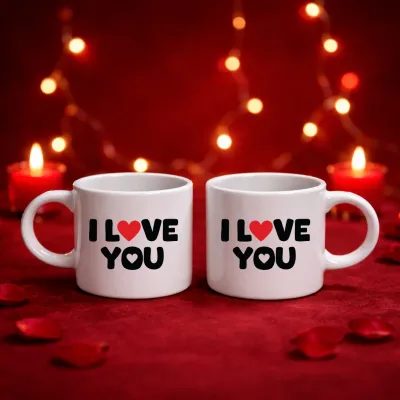 2li I Love You Yazılı Motto Kupa