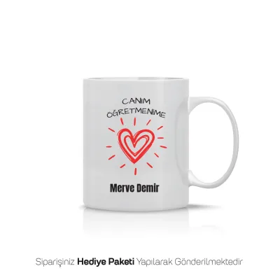 Canım Öğretmenime Temalı Kişiye Özel Kupa Bardak