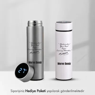 Öğretmenler Gününe Özel Atatürk Temalı İsimli Termos