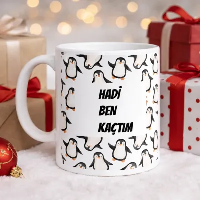 Hadi Ben Kaçtım – Penguen Desenli Eğlenceli Kupa