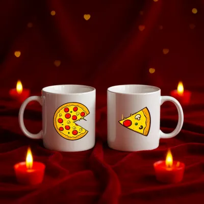 Tamamlayıcı Pizza Dilimi Kupa Seti