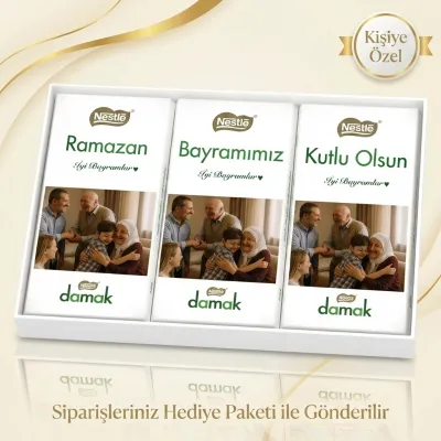 Bayrama Özel Fotoğraflı Nestlé Damak Çikolata Paketi