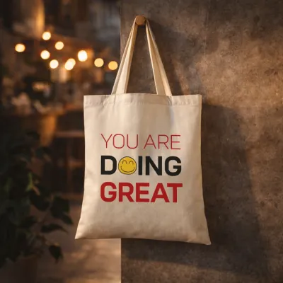 You Are Doing Great Tasarımlı Askılı Bez Çanta