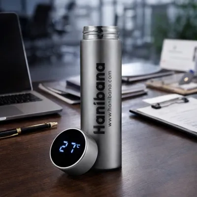 Kurumsal Hediye Logo Ve İsim Baskılı Çelik Termos
