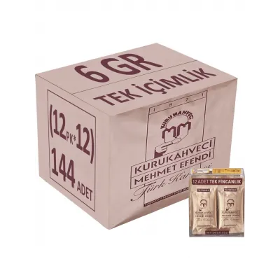 Kurukahveci Mehmet Efendi Tek İçimlik Türk Kahvesi 144’lü Paket (6 gr)