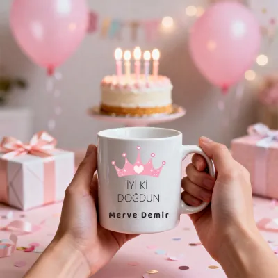 Kraliçe Taçlı Kişiye Özel İsimli Kupa Bardak