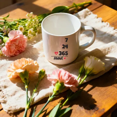 7/24/365 Anne Sevgisi Temalı Kupa Bardak