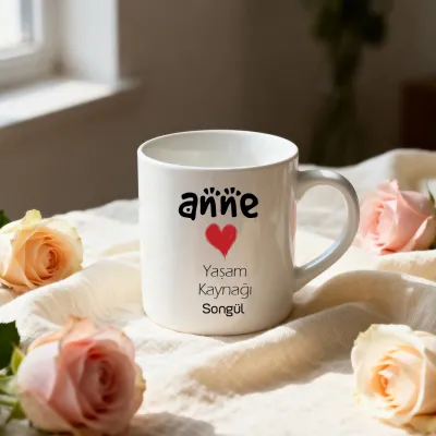 Anneye Özel İsimli Hediye Kupa