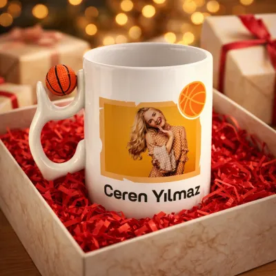 Fotoğraf Baskılı Basketbol Toplu Hediye Kupa Bardak