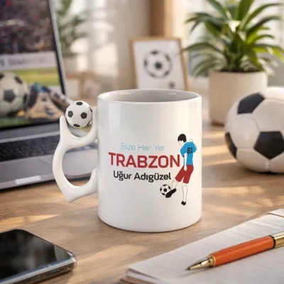 Bize Her Yer Trabzon Yazılı Kişiye Özel İsimli Toplu Kupa Bardak