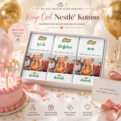 Doğum Günü Hediyesi Özel Fotoğraflı Nestlé Damak Çikolata Paketi