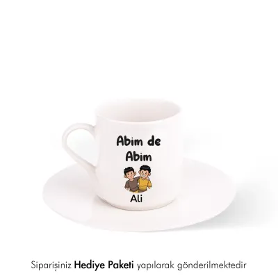 Abim De Abim Kişiye Özel İsimli Hediye Beyaz Fincan