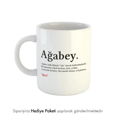 Ağabey Yazılı Hediye Kupa Bardak