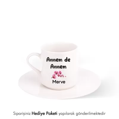 Annem De Annem Kişiye Özel İsimli Hediye Beyaz Fincan