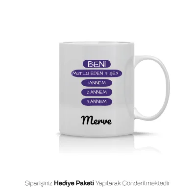 Annem,Annem,Annem Temalı Kişiye Özel Kupa Bardak
