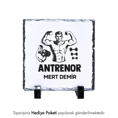 Antrenöre Özel İsim Baskılı Doğal Taş