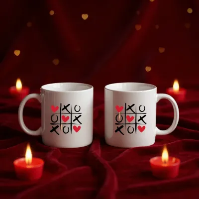 Aşk Oyunu Temalı Çift Kupa Seti