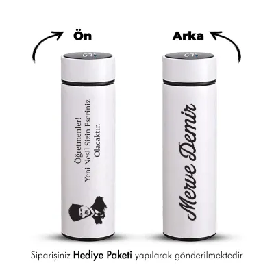 Atatürk Temalı Öğretmenler Günü Hediyesi İsimli Termos