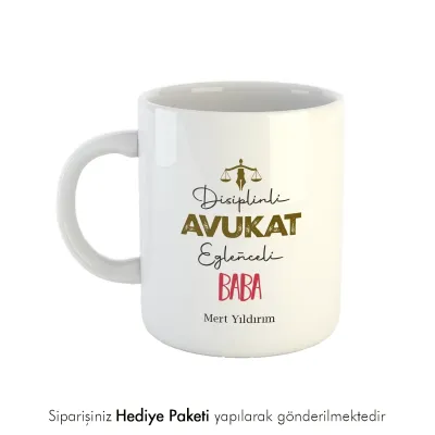 Avukat Babaya Hediye İsme Özel Esprili Kupa Bardak