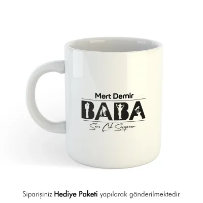 Baba Yazılı Kişiye Özel İsimli Kupa Bardak