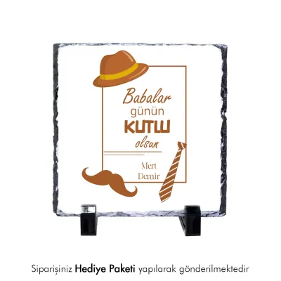 Babalar Gününe Özel Figürlü İsimli Doğaltaş