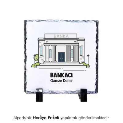 Bankacıya Özel İsim Baskılı Doğal Taş