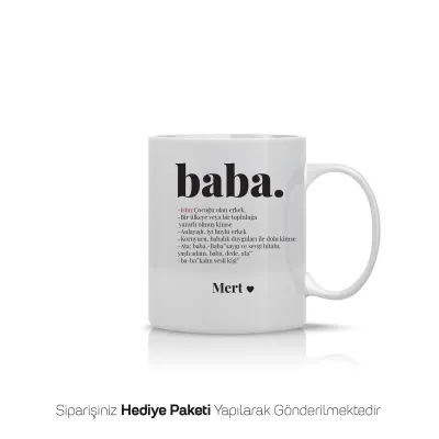 Baba Tanımlı Kişiye Özel Kupa Bardak