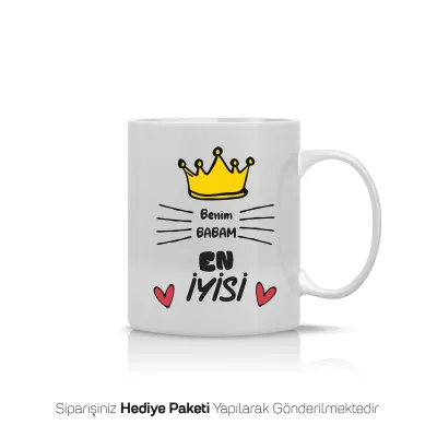 Benim Babam En İyisi Yazılı Kupa Bardak
