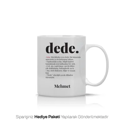 Dede Tanımı Kişiye Özel Kupa Bardak