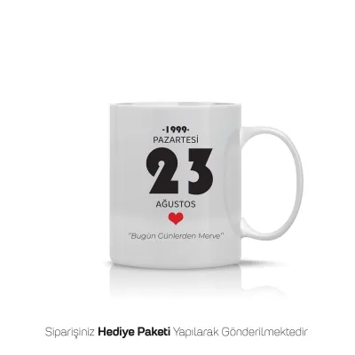 Doğduğun Gün Temalı Kişiye Özel Kupa Bardak