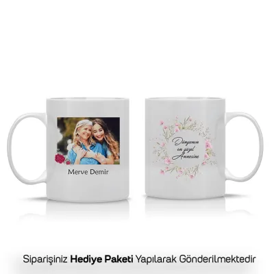 En Güzel Annesine Yazılı Kişiye Özel İsimli Kupa Bardak