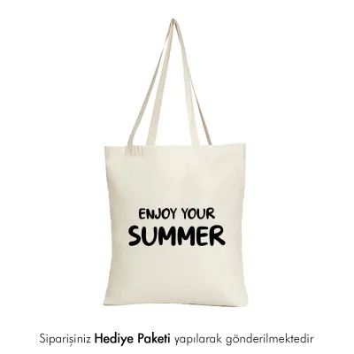 Enjoy Your Summer Tasarımlı Askılı Bez Çanta