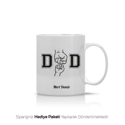 Babalar Gününe Birleşen Yumruk Kişiye Özel Kupa Bardak
