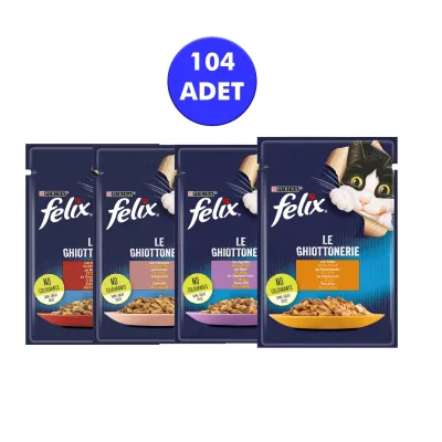 Felix Karışık Yaş Kedi Maması 85 gr x 104 Adet