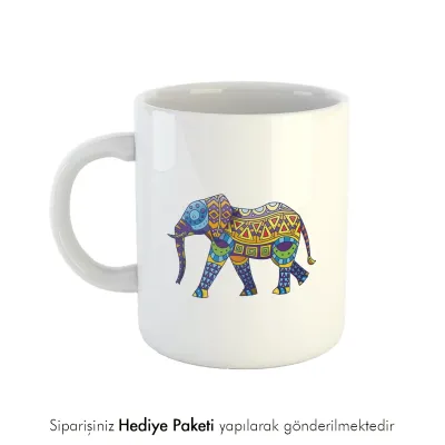 Fil Desenli Kahve Kupası