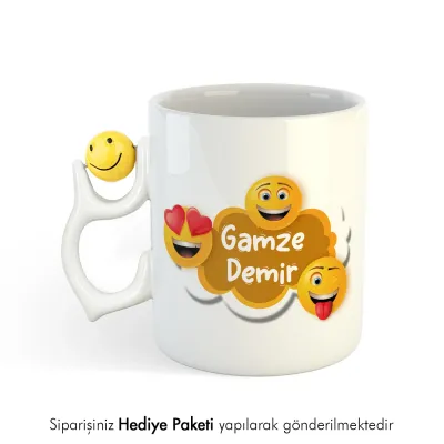 İsim Baskılı Gülen Yüz Hediye Kupa Bardak