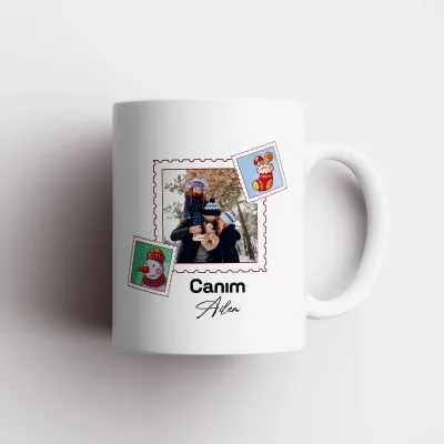 Canım Ailem Temalı Kişiye Özel Fotoğraflı Kupa Bardak
