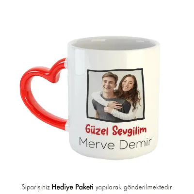 Güzel Sevgilim Yazılı Fotoğraf Baskılı Kupa Bardak