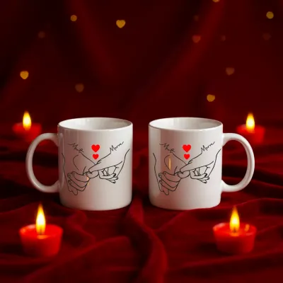 Heartline Love Temalı İsimli 2li Kupa