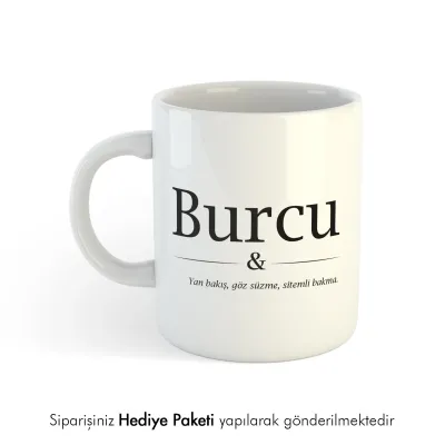 İsim Ve Anlamı Yazılı Hediye Kupa Bardak