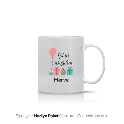 İyi ki Doğdun Temalı Kişiye Özel İsimli Kupa Bardak