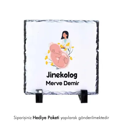 Jinekoloğa Özel İsim Baskılı Doğal Taş