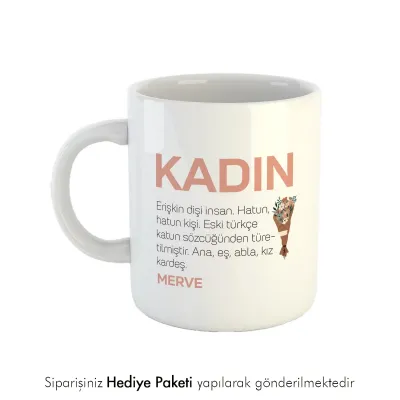 Kadın Kişiye Özel İsimli Hediye Kupa