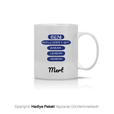 Babaya Özel İsimli Kupa Bardak