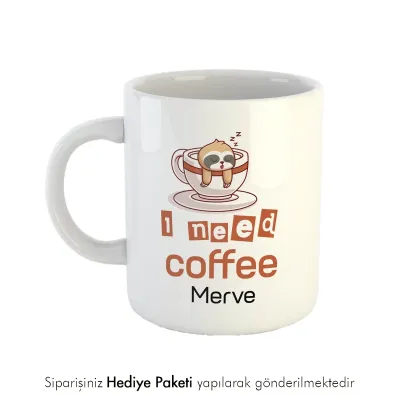 Kahve Temalı Özel İsimli Hediye Kupa