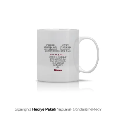 Kalbimde Annem Tanımlı Kişiye Özel İsimli Kupa Bardak