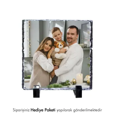 Kişiye Özel Fotoğraf Baskılı Doğal Taş 14x14cm