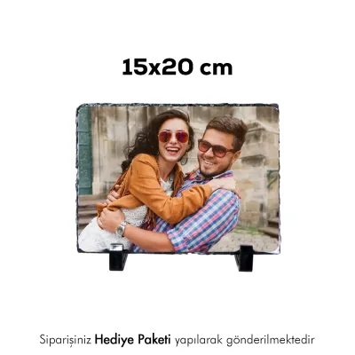 Kişiye Özel Fotoğraf Baskılı Doğal Taş 15X20cm