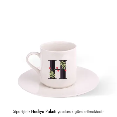 Kişiye Özel Harf Temalı Hediye Beyaz Fincan